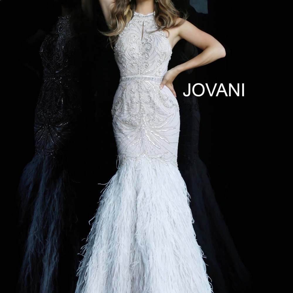 Jovani Couture Embellished Feather Prom/Formal Dress